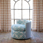 Round Swivel Chair in Diba Seaglass and Natesh Mist - 30984399913006
