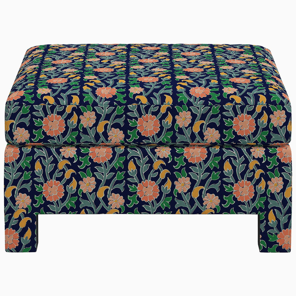 A Sameera Ottoman by John Robshaw, with an exclusive floral pattern, made to order.