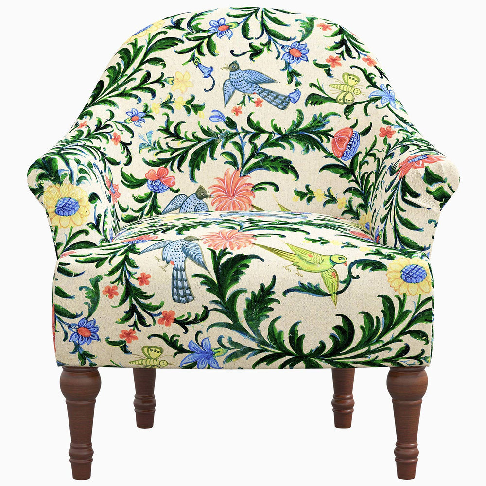 A John Robshaw Preeti Accent Chair with adventurous prints.
