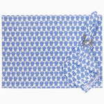 A John Robshaw Navya Azure Napkins (Set of 4) with a floral pattern in azure blue. - 30405310513198