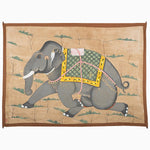 A Grey Elephant Running on Grass Tapestry by John Robshaw in India. - 30670125039662