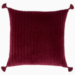A John Robshaw Velvet Berry Decorative Pillow with tassels. - 30404955308078