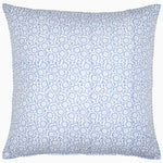 A John Robshaw Chandra Azure Euro cushion with a floral print pattern. - 30793239658542