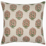 A Vani Decorative Pillow by John Robshaw with pink and green flowers on it. - 30794816651310