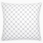 A Layla Gray Quilt pillow with a geometric design made from cotton voile by John Robshaw. - 29981024288814