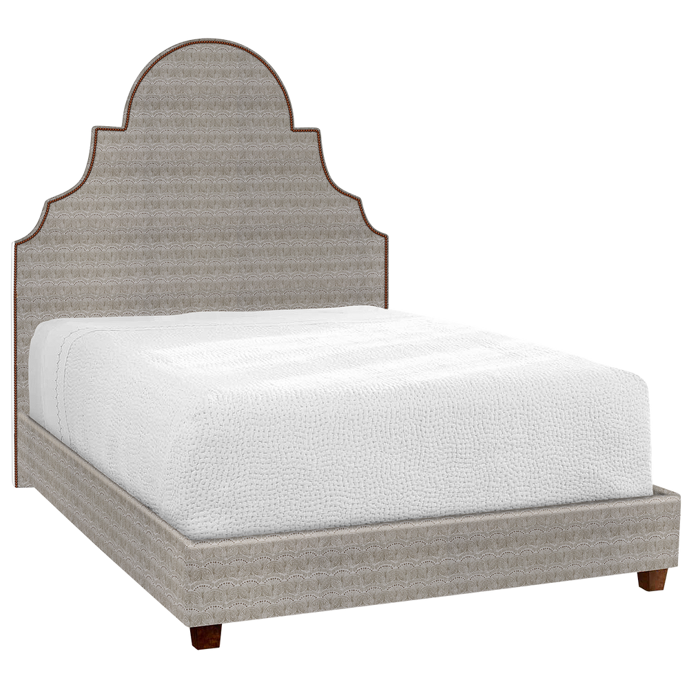 This Custom Dara Bed by John Robshaw features an upholstered headboard and footboard, offering comfort and style. With a white glove delivery service, your purchase will be carefully transported to your doorstep. Please note that there