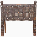 A vintage John Robshaw Wooden Carved Manjoo Skinny bed with ornate carvings. - 28341630205998