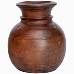 A John Robshaw Wooden Nepali Jug 6 for floral arrangements on a white background. - 30296335843374