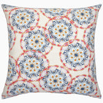 A blue and pink floral Bay Multi Euro pillow with hand stitched edging made from a cotton/linen blend, designed by John Robshaw. - 29981035724846
