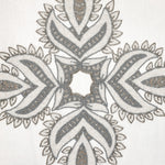 A close up of a paisley design on a John Robshaw Beaded Verdin Decorative Pillow. - 29995346198574