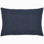 The John Robshaw embroidered navy Zaara Kidney Pillow on a white background. - 29995290296366