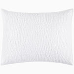 An Organic Hand Stitched White Quilt from John Robshaw with a cotton voile coverlet on a white background. - 28007113981998