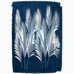 Areca Palm Cyanotype printed on recycled cotton paper in a cyanotype technique, by John Robshaw. - 28913069326382