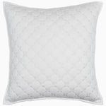 A Layla White Quilt pillow on a white background, made from cotton voile. (Brand: John Robshaw) - 28766539350062