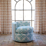 Round Swivel Chair in Diba Seaglass and Natesh Mist - 30984399847470