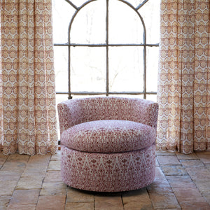 Round Swivel Chair in Marmar Berry and Aleppo Berry