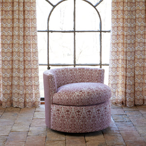 Round Swivel Chair in Marmar Berry and Aleppo Berry