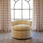 Round Swivel Chair in Farzu Marigold and Bijal Sand - 30984400601134