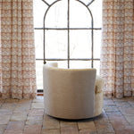 Round Swivel Chair in Farzu Marigold and Bijal Sand - 30984400732206