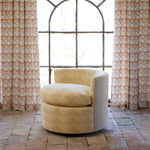 Round Swivel Chair in Farzu Marigold and Bijal Sand - 30984400535598