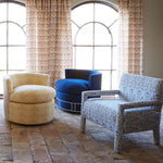 Round Swivel Chair in Bijal Indigo - 31029821833262
