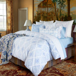 An Eniya Azure Organic Duvet with a high thread count in a bedroom. - 30395661418542