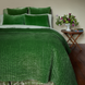 Hand quilted Velvet Moss Quilt duvet cover made by Indian artisans, John Robshaw.