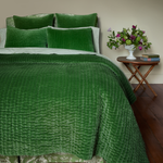 Hand quilted Velvet Moss Quilt duvet cover made by Indian artisans, John Robshaw. - 30768556965934