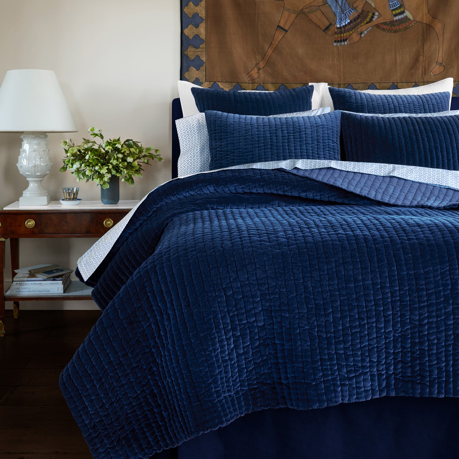 Hunir Lapis Organic Sheets Blue John Robshaw John Robshaw Textiles