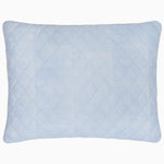 A Nandi Light Indigo Quilted Pillow on a white background, made with cotton voile, by John Robshaw. - 30783839469614