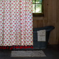 Sara Azalea Organic Shower Curtain - High Quality Image of 