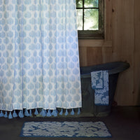 Mali Light Indigo Organic Shower Curtain - High Quality Image of 