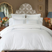 Anketi Light Indigo Border Duvet - High Quality Image of 