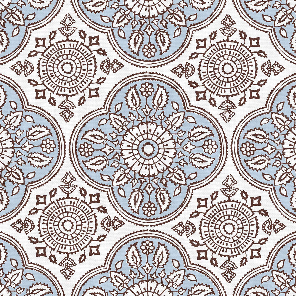 A blue and brown floral pattern on a white background vector suitable for fabric prints | price 1 credit usd $1.