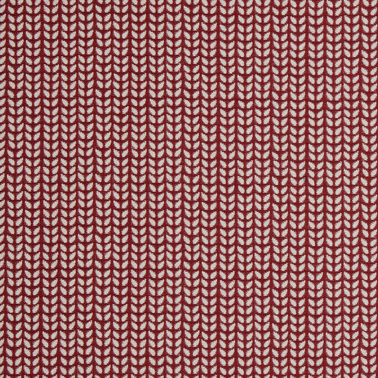 A red and white Aleppo Berry Performance Fabric made with Sunbrella by John Robshaw.