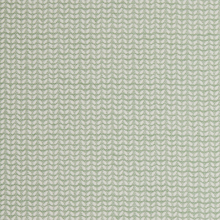 A green and white Aleppo Sage Performance Fabric with a zigzag pattern. It is made of Sunbrella material, suitable for outdoor use.