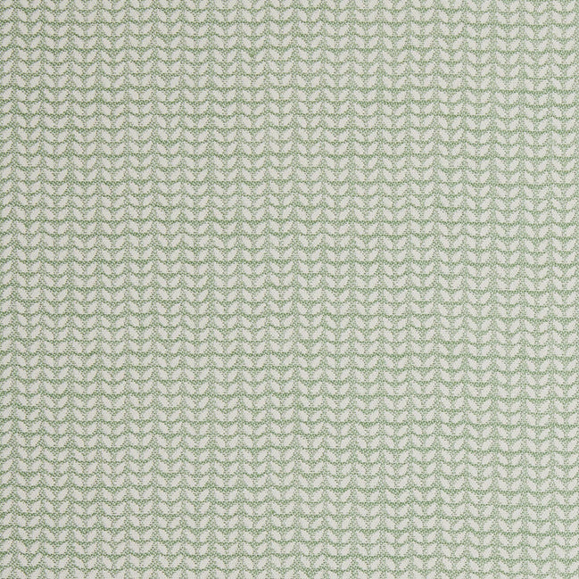 A green and white Aleppo Sage Performance Fabric with a zigzag pattern. It is made of Sunbrella material, suitable for outdoor use.