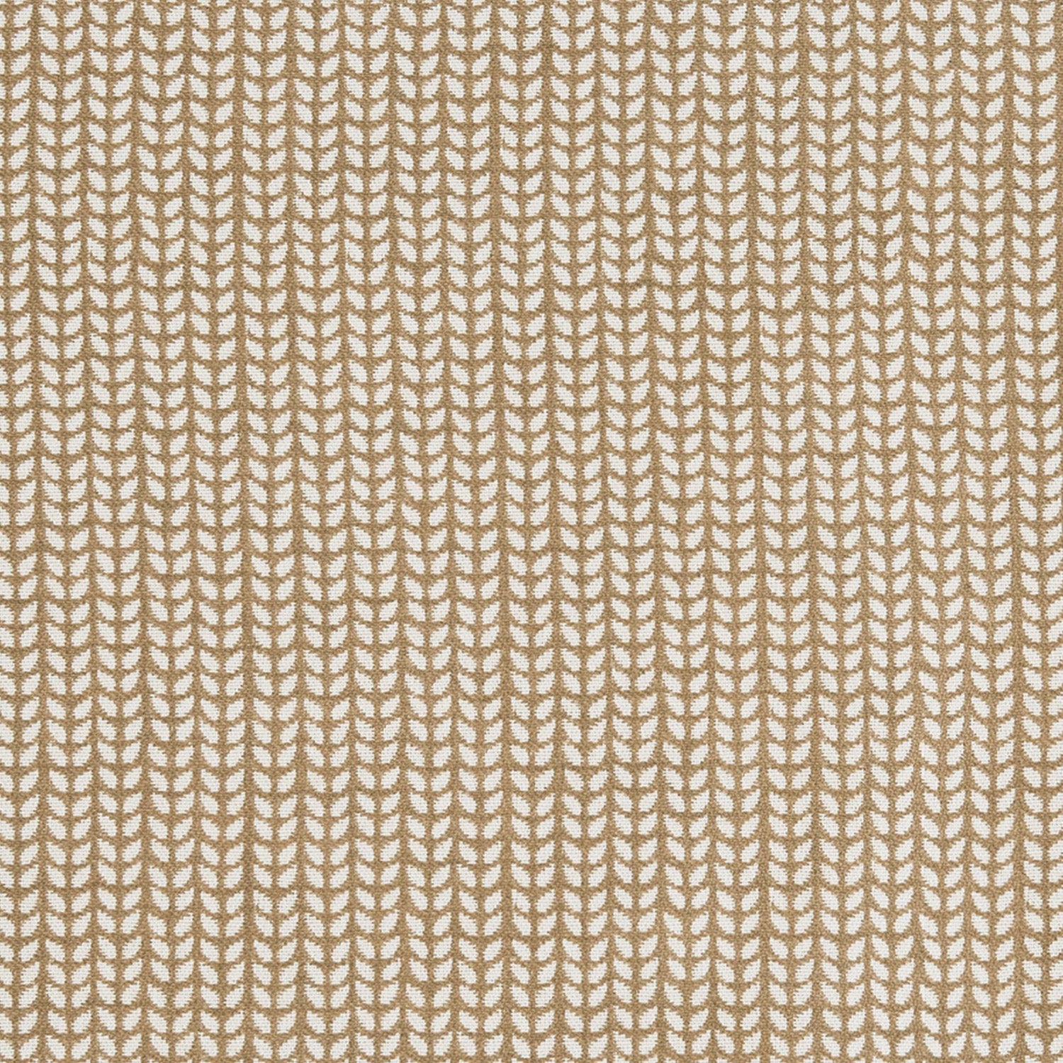 A beige Aleppo Sand Performance Fabric with white and brown stripes, perfect for creating stylish garments or home decor items by John Robshaw.