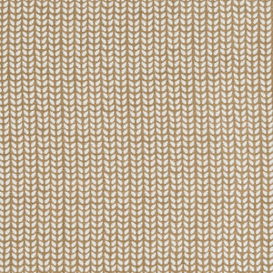A beige Aleppo Sand Performance Fabric with white and brown stripes, perfect for creating stylish garments or home decor items by John Robshaw.