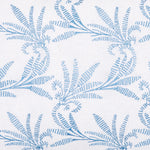 A blue and white embroidered pattern on a cotton linen fabric, the John Robshaw Bhoomi Bolster. - 30400047185966