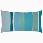 A blue and white striped Ekatan Bolster pillow on a white background exuding modern elegance from John Robshaw. - 30793249030190