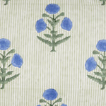 A Lucy Azure Bolster with hand block printed blue flowers on a cotton linen background, by John Robshaw. - 30801479696430