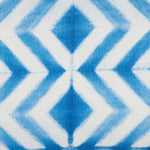 A close up of a unique blue and white John Robshaw Shibori printed fabric. - 30801480220718