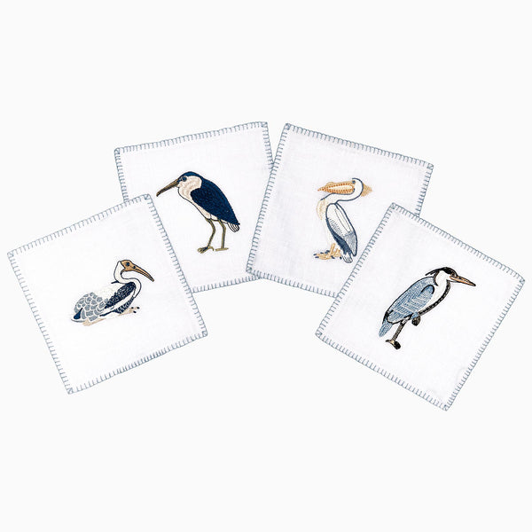 Coastal Birds Dinner Table Napkins Set of 8