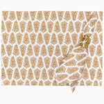 A Lia Gold Napkins (Set of 4) with metallic gold leaves on a cotton fabric. - 30405172658222