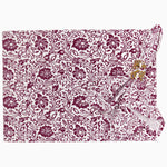 A Tavasya Berry Napkins (Set of 4) by John Robshaw featuring a burgundy and white floral pattern on a printed white cotton background from India. - 30405308940334