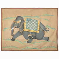 Elephant On Green Grass Tapestry - High Quality Image of 