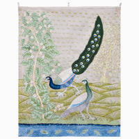 Peacocks On Grass Tapestry - High Quality Image of 
