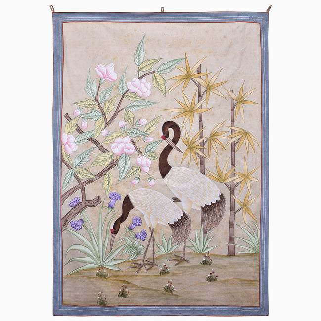 Red Crowned Cranes Tapestry