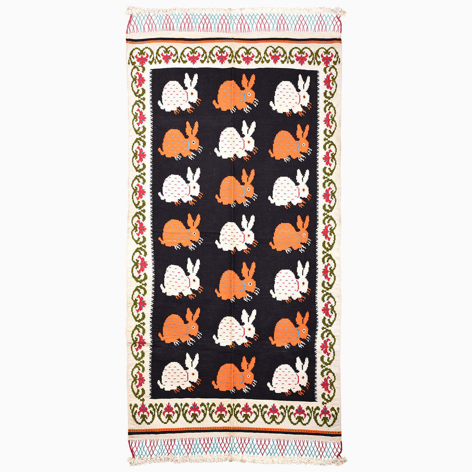 Rabbits Running Rug